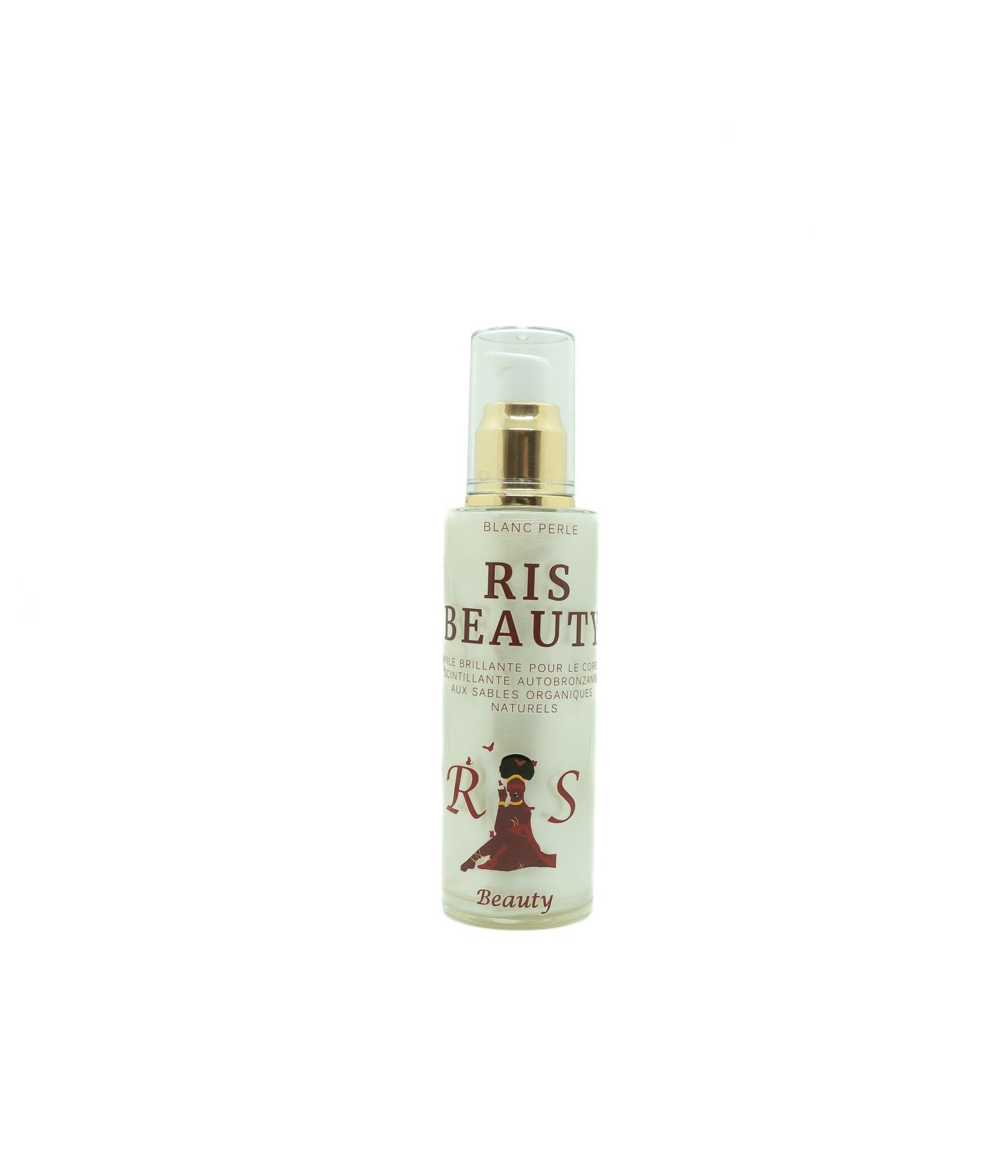 Pearl white glitter body and hair oil