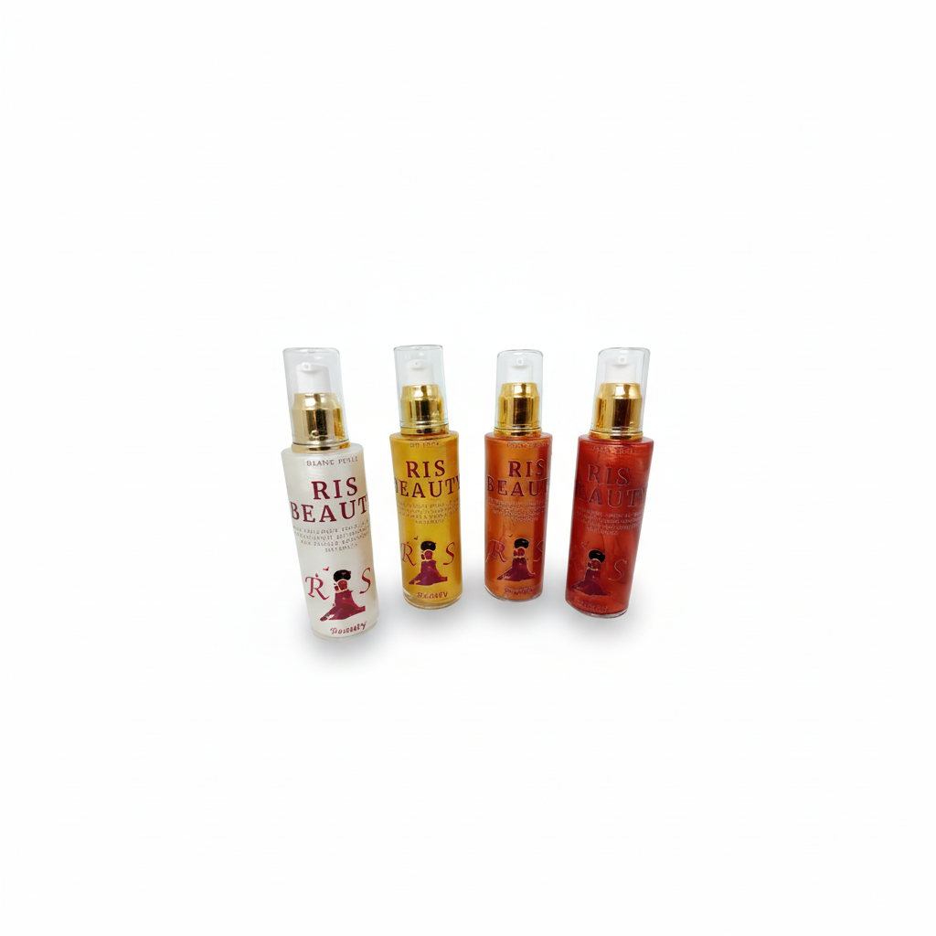 Pearl white glitter body and hair oil