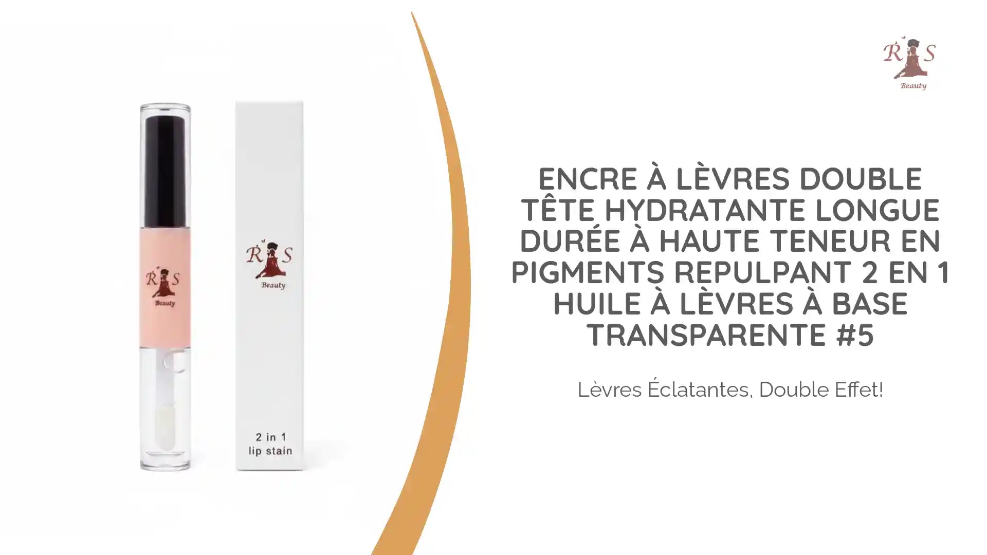 Encre &agrave; l&egrave;vres double t&ecirc;te hydratante longue dur&eacute;e &agrave; haute teneur en pigments Repulpant 2 en 1 Huile &agrave; l&egrave;vres &agrave; base transparente #5 by@Outfy